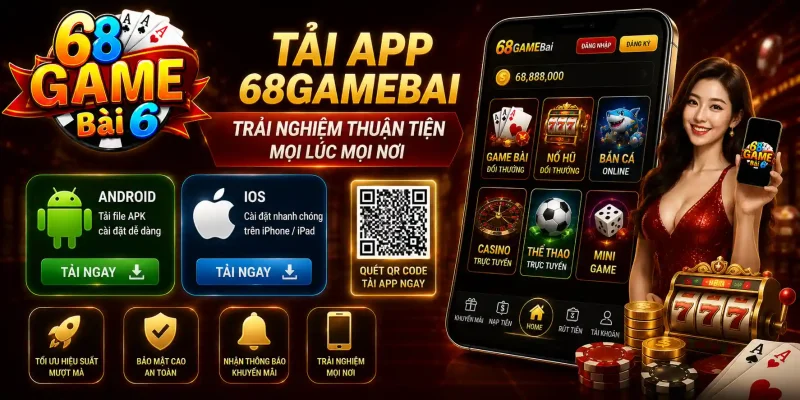 Tải ứng dụng 68gamebai để trải nghiệm mọi lúc mọi nơi